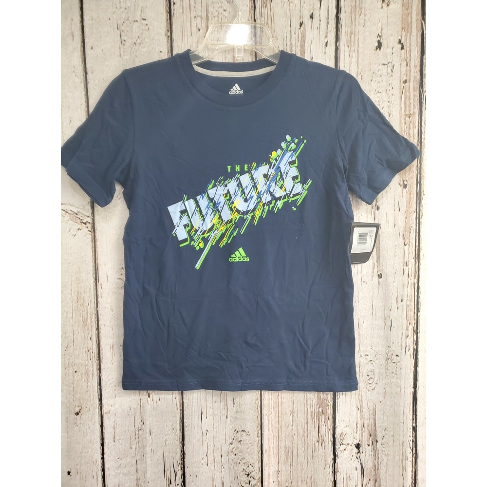 Boy's Medium ADIDAS Short Sleeve‎ Graphic Tee 100% Cotton T-Shirt Shirt Tee NeW